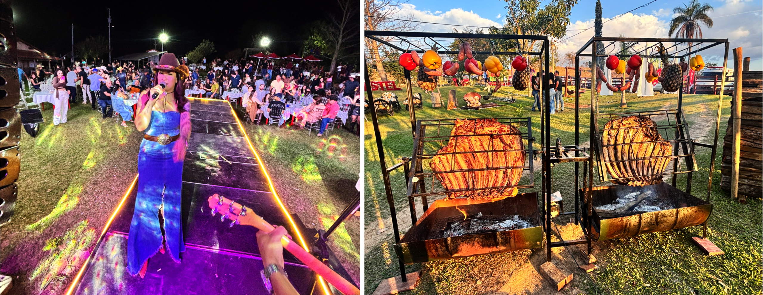 O Katyra Modão chegou em grande estilo, mas sem perder aquilo que talvez seja o seu maior diferencial: a simplicidade elegante do ambiente rural, o cheiro gostoso de roça, o verde, as flores espalhadas pelo jardim e aquele cenário rústico que parece conversar com a alma sertaneja. A fazenda, que já é palco da tradicional Cavalgada do Katyra, tem um charme muito particular. Cada cantinho parece ter sido pensado para acolher, mas sem deixar de ser aquilo que é: uma fazenda, com sua beleza natural e sua identidade.